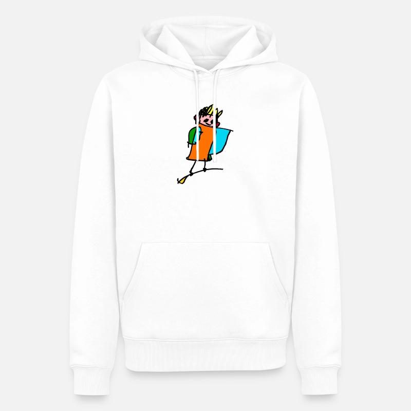 petite sorcière sur le balai - Sweat à capuche Premium bio Homme - blanc