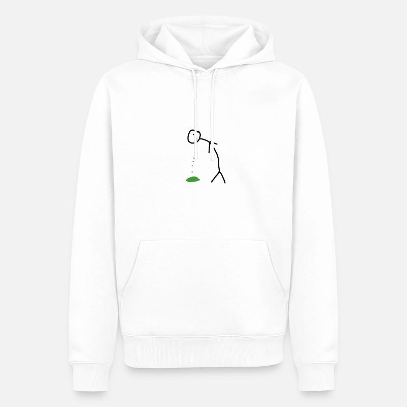 Chiffre de bâton - Sweat à capuche Premium bio Homme - blanc