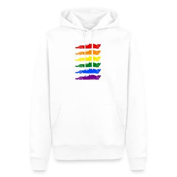 Racing Car LGBT lgbtqia pride - Männer Premium Bio Hoodie - Weiß - Vorne - Nico (187cm)