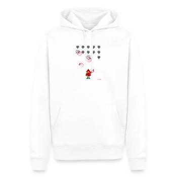 Le Petit Chaperon Rouge joue - Sweat à capuche Premium bio Homme - blanc - Devant - Nico (187cm)