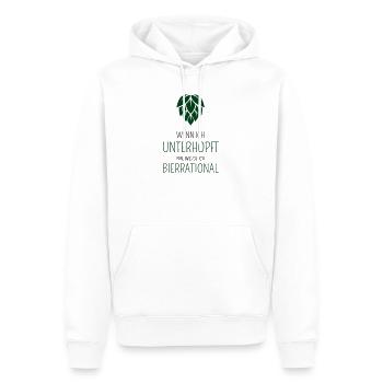 Wenn ich unterhopft bin werde ich bierrrational - Männer Premium Bio Hoodie - Weiß - Vorne - Nico (187cm)
