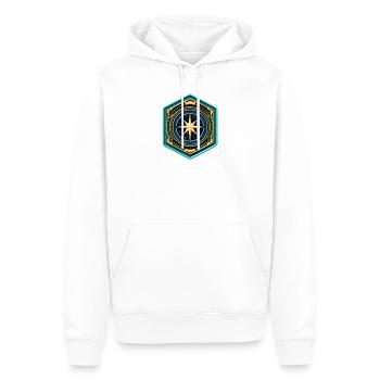 Kartenstern Kompass Patch - Männer Premium Bio Hoodie - Weiß - Vorne - Nico (187cm)