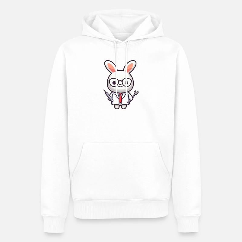 Doktor Bunny: Der Karottenpfleger - Männer Premium Bio Hoodie - Weiß