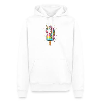 farbenfrohes Einhorn-Eis-Motiv für den Sommer - Männer Premium Bio Hoodie - Weiß - Vorne - Nico (187cm)