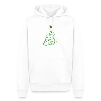 Spirale d’arbre de Noël avec étoile - Sweat à capuche Premium bio Homme - blanc - Devant - Nico (187cm)