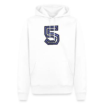 5. 5 YEARS. 5th ANNIVERSARY. 5 YEAR ANNIVERSARY - Men’s Premium Organic Hoodie - white - Front - Nico (187cm)