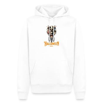 Blumen Totenkopf Halloween Nacht - Männer Premium Bio Hoodie - Weiß - Vorne - Nico (187cm)