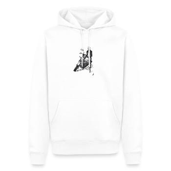 Moto 1 - FéArt - Sweat à capuche Premium bio Homme - blanc - Devant - Nico (187cm)