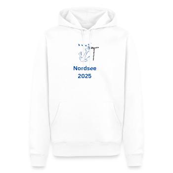 Nordsee 2025 - Männer Premium Bio Hoodie - Weiß - Vorne - Nico (187cm)