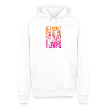 DICTON COOL POUR LES MULTILINGUES, LES INTERNATIONAUX - Sweat à capuche Premium bio Homme - blanc - Devant - Nico (187cm)