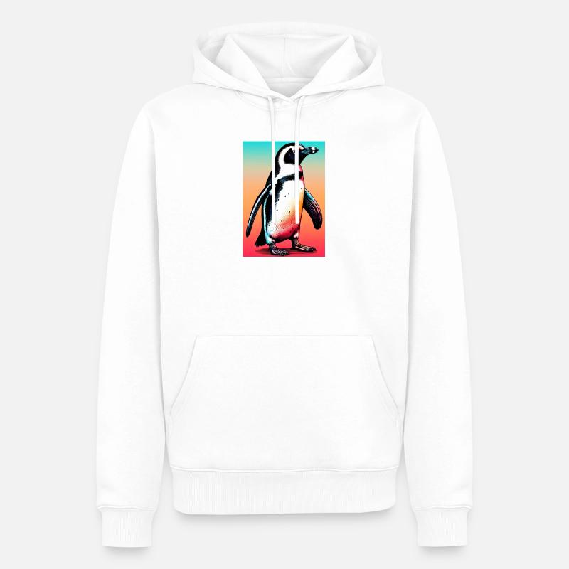 Pinguin - Männer Premium Bio Hoodie - Weiß