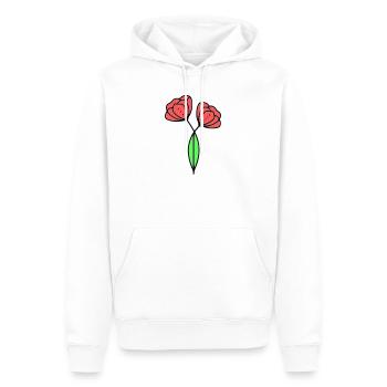 Poppy Poppies Minimalist Line Art 6 - Men’s Premium Organic Hoodie - white - Front - Nico (187cm)