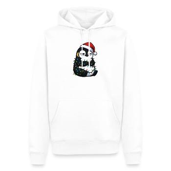 Grumpy Penguin Christmas Clumsy Santa Verhed - Men’s Premium Organic Hoodie - white - Front - Nico (187cm)