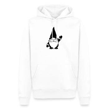 Lustiger Wichtel am Winken Illustration - Männer Premium Bio Hoodie - Weiß - Vorne - Nico (187cm)