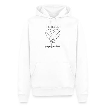 Two Souls One Heart – Forever Valentine Minimalist - Männer Premium Bio Hoodie - Weiß - Vorne - Nico (187cm)
