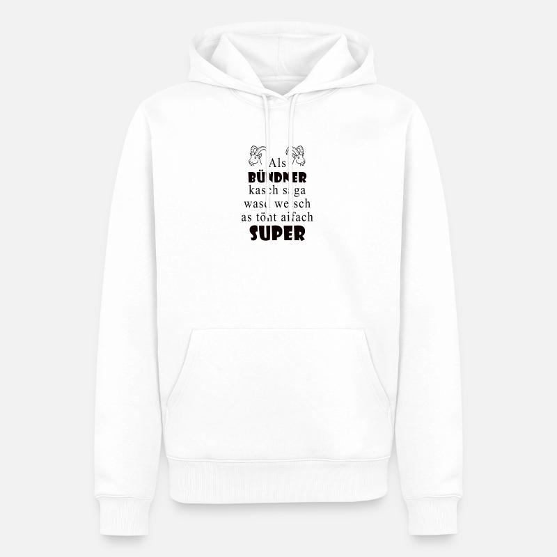 Dialecte des Grisons Super expression - Sweat à capuche Premium bio Homme - blanc