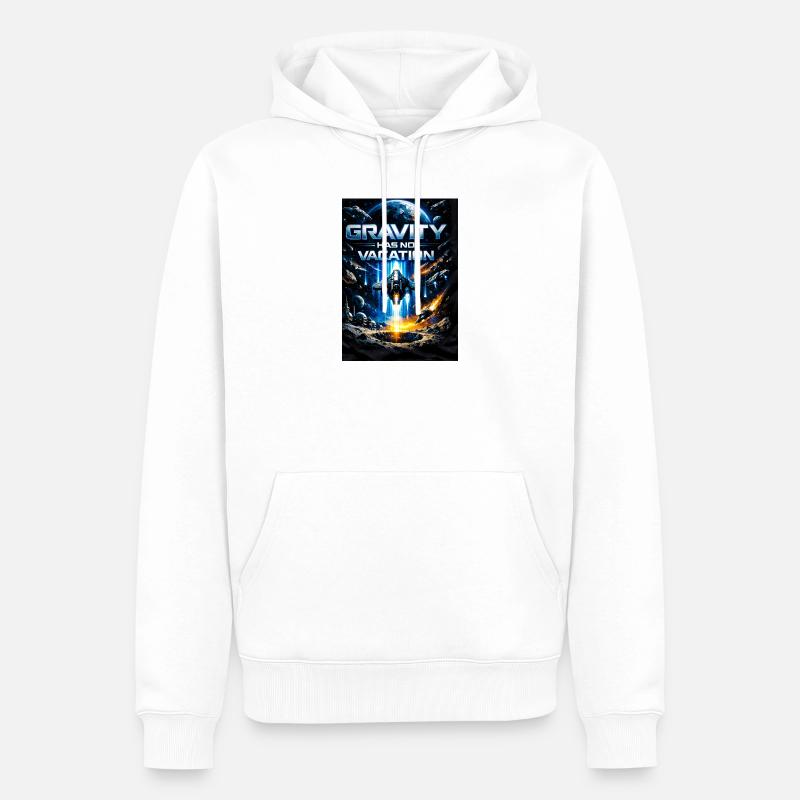 La gravité n’a pas de vacances - Sweat à capuche Premium bio Homme - blanc