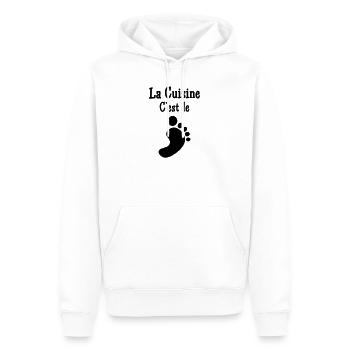 Kochen ist der Fuß - Männer Premium Bio Hoodie - Weiß - Vorne - Nico (187cm)