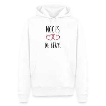 Beryl Hochzeit: 23 Jahre Liebe - Männer Premium Bio Hoodie - Weiß - Vorne - Nico (187cm)