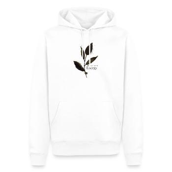 Protégez votre énergie - Pleine conscience - Sweat à capuche Premium bio Homme - blanc - Devant - Nico (187cm)