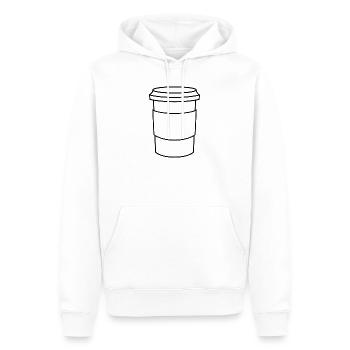 Coffee cup - Men’s Premium Organic Hoodie - white - Front - Nico (187cm)