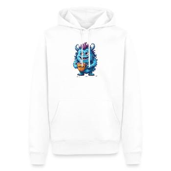 Coffee Monster - Caffeine Zombie - Morning Grouch - Men’s Premium Organic Hoodie - white - Front - Nico (187cm)