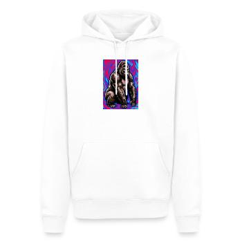 gorille - Sweat à capuche Premium bio Homme - blanc - Devant - Nico (187cm)