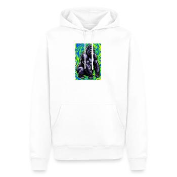 gorille - Sweat à capuche Premium bio Homme - blanc - Devant - Nico (187cm)