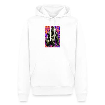 gorille - Sweat à capuche Premium bio Homme - blanc - Devant - Nico (187cm)