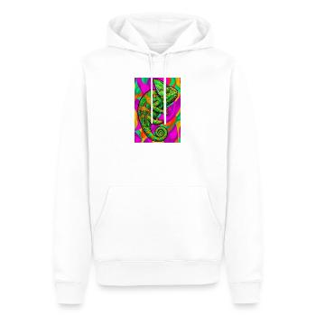 chameleon - Men’s Premium Organic Hoodie - white - Front - Nico (187cm)