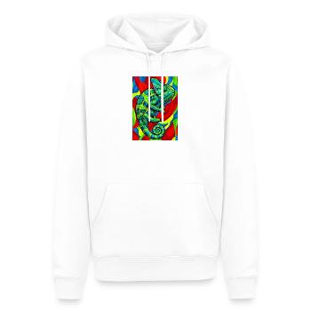 Chamäleon - Männer Premium Bio Hoodie - Weiß - Vorne - Nico (187cm)
