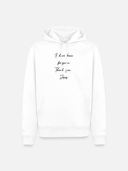 Vergebung - Danke Jesus  - Männer Premium Bio Hoodie - Weiß
