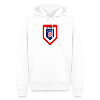 Armoiries croate - Sweat à capuche Premium bio Homme - blanc - Devant - Nico (187cm)