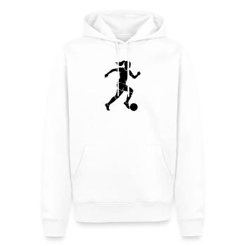Fussballerin Fussball Silhouette - Männer Premium Bio Hoodie - Weiß - Vorne - Nico (187cm)