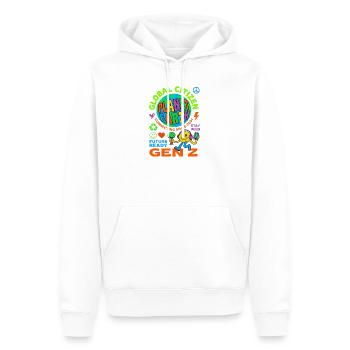 Global Citizen Planet Earth Gen Z - Sweat à capuche Premium bio Homme - blanc - Devant - Nico (187cm)