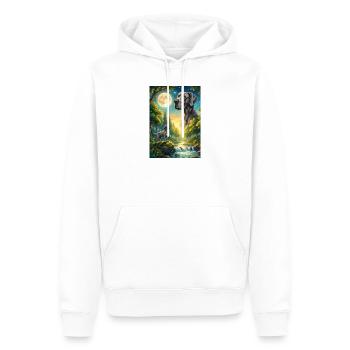 Hurler au chien mème de la Lune Grand Danois - Sweat à capuche Premium bio Homme - blanc - Devant - Nico (187cm)