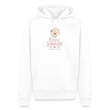 Kleine Schwester Blumen Design - Männer Premium Bio Hoodie - Weiß - Vorne - Nico (187cm)