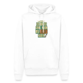Ich bin der Grund Regeln haben - Männer Premium Bio Hoodie - Weiß - Vorne - Nico (187cm)