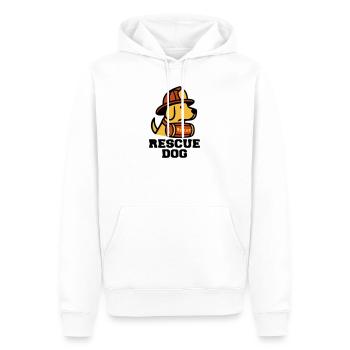Feuerwehrhund Rescue Dog Logo - Männer Premium Bio Hoodie - Weiß - Vorne - Nico (187cm)