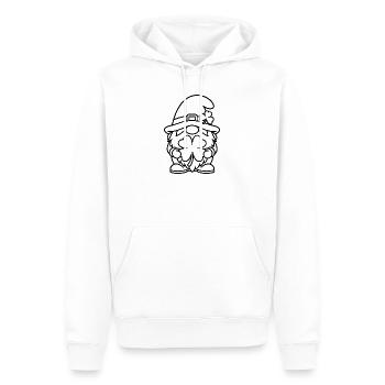 Nain mignon au trèfle porte-bonheur - Sweat à capuche Premium bio Homme - blanc - Devant - Nico (187cm)
