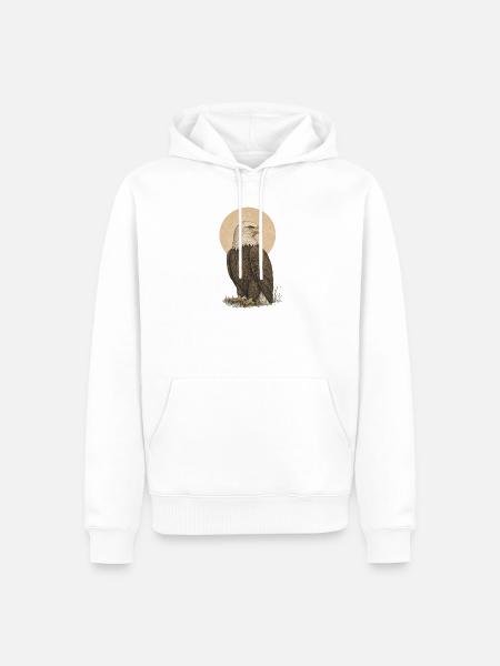 Adler - Männer Premium Bio Hoodie - Weiß