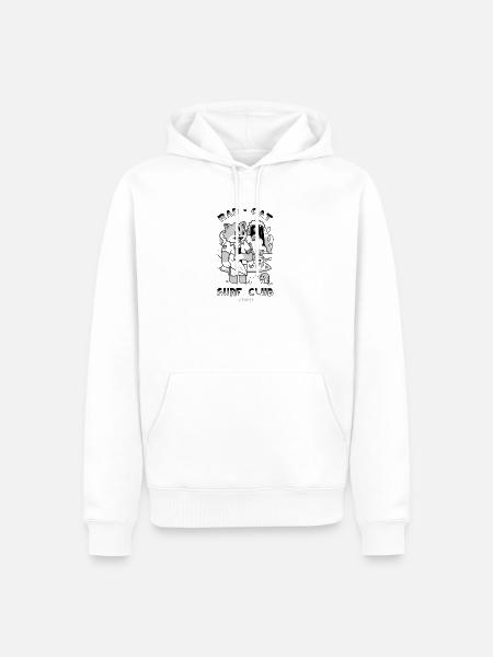 Rad Cat Surf Club: Begeisterte Katze und Freunde - Männer Premium Bio Hoodie - Weiß