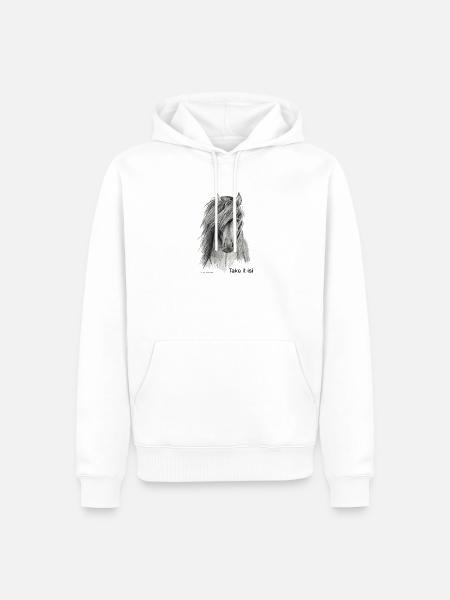 Islandpferd - Männer Premium Bio Hoodie - Weiß