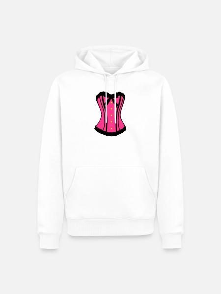 Rosa Korsett Pink Kontrast - Männer Premium Bio Hoodie - Weiß