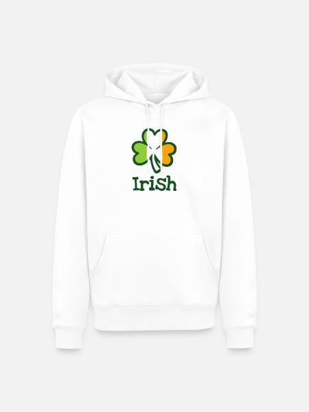 Irisches Kleeblatt - Männer Premium Bio Hoodie - Weiß