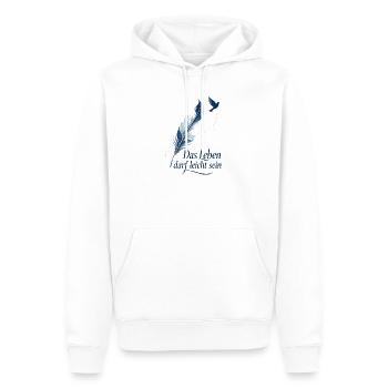 Das Leben darf leicht sein - Männer Premium Bio Hoodie - Weiß - Vorne - Nico (187cm)