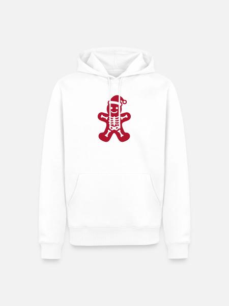 Skelett Lebkuchenmann Icon - Männer Premium Bio Hoodie - Weiß