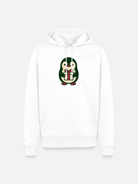 Pinguin Geschenk Clipart - Männer Premium Bio Hoodie - Weiß