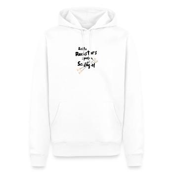 Echte Rockstars spielen mit Schlägel - Männer Premium Bio Hoodie - Weiß - Vorne - Nico (187cm)