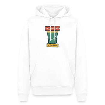 Fermentation – Nicht öffnen, es funktioniert - Männer Premium Bio Hoodie - Weiß - Vorne - Nico (187cm)
